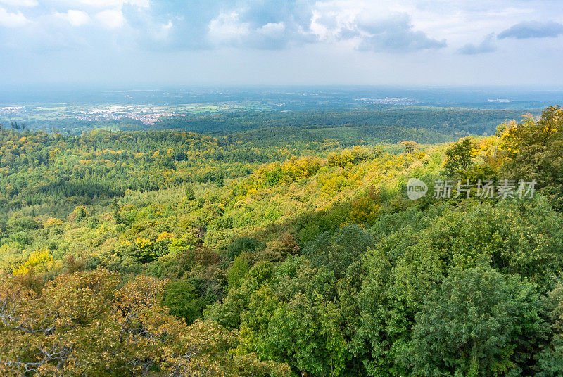 德国巴登-巴登古城堡遗址鸟瞰图- (Altes Schloß)